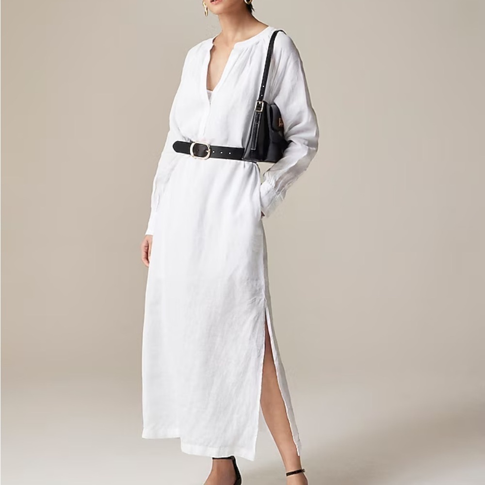 J crew white Cabana dress in linen
